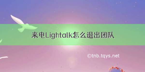 来电Lightalk怎么退出团队