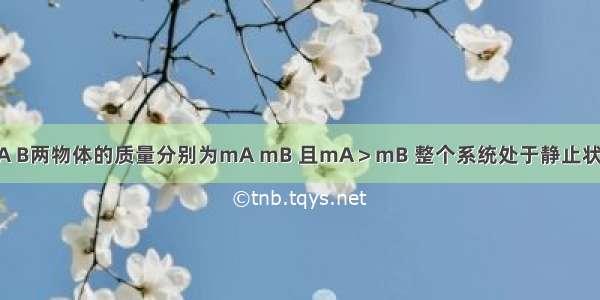 如图9所示 A B两物体的质量分别为mA mB 且mA＞mB 整个系统处于静止状态．滑轮的