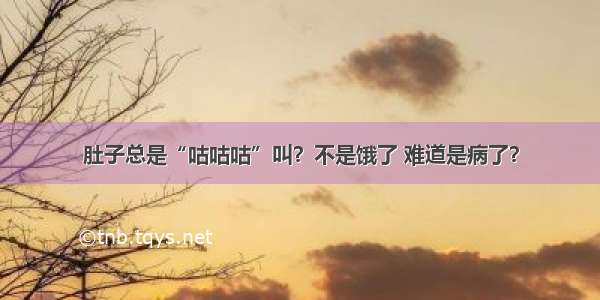 肚子总是“咕咕咕”叫？不是饿了 难道是病了？