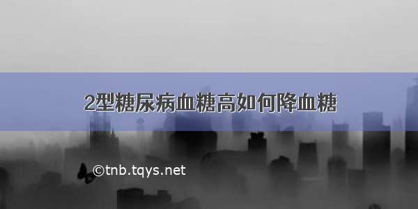 2型糖尿病血糖高如何降血糖