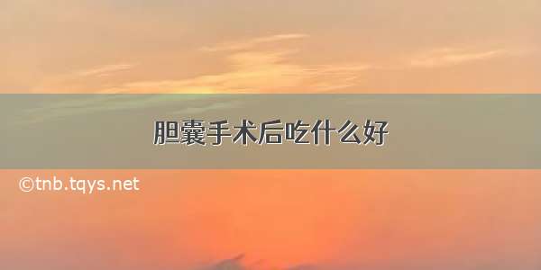 胆囊手术后吃什么好