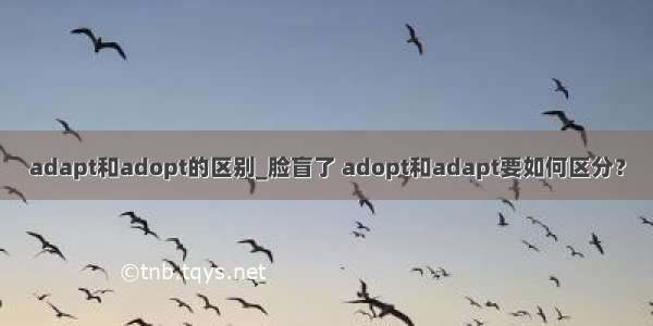 adapt和adopt的区别_脸盲了 adopt和adapt要如何区分？