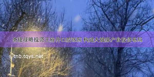 圣捷战略投资王府井口腔医院 构建大健康产业投资布局