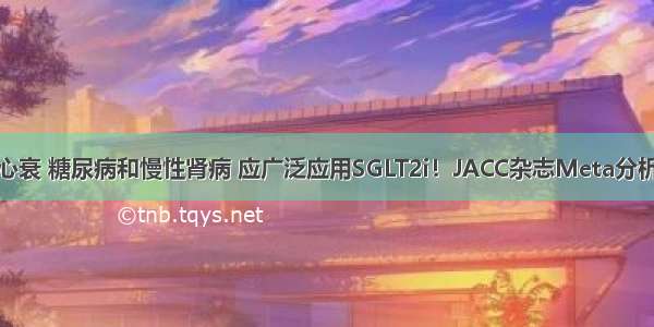 心衰 糖尿病和慢性肾病 应广泛应用SGLT2i！JACC杂志Meta分析