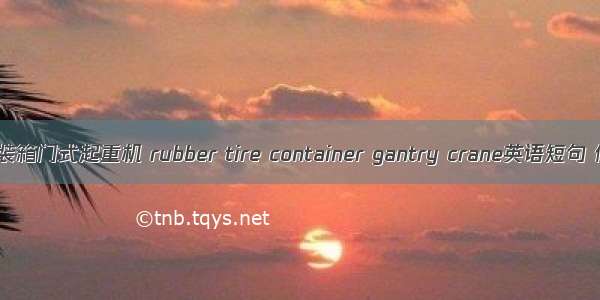 轮胎式集装箱门式起重机 rubber tire container gantry crane英语短句 例句大全