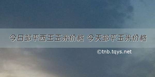 今日邹平西王玉米价格 今天邹平玉米价格