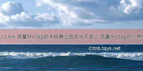 如图所示 长L=1.5m 质量M=3kg的木板静止放在水平面上 质量m=1kg的小物块（可视为质