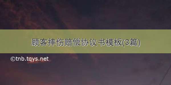 顾客摔伤赔偿协议书模板(3篇)