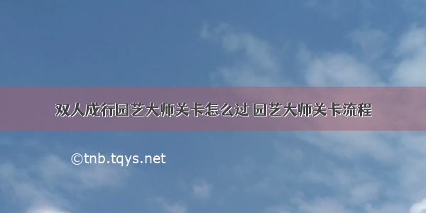 双人成行园艺大师关卡怎么过 园艺大师关卡流程