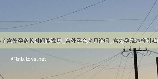 得了宫外孕多长时间能发现_宫外孕会来月经吗_宫外孕是怎样引起的