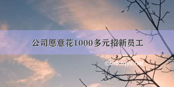 公司愿意花1000多元招新员工