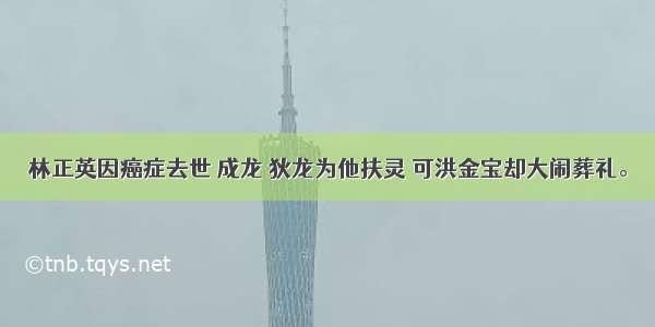 林正英因癌症去世 成龙 狄龙为他扶灵 可洪金宝却大闹葬礼。