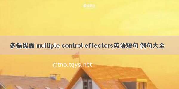 多操纵面 multiple control effectors英语短句 例句大全