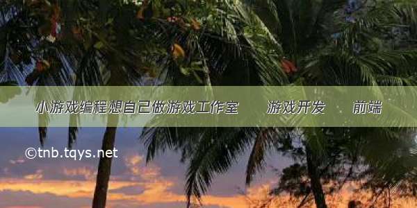 小游戏编程想自己做游戏工作室 – 游戏开发 – 前端