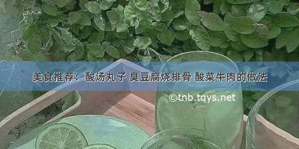 美食推荐：酸汤丸子 臭豆腐烧排骨 酸菜牛肉的做法