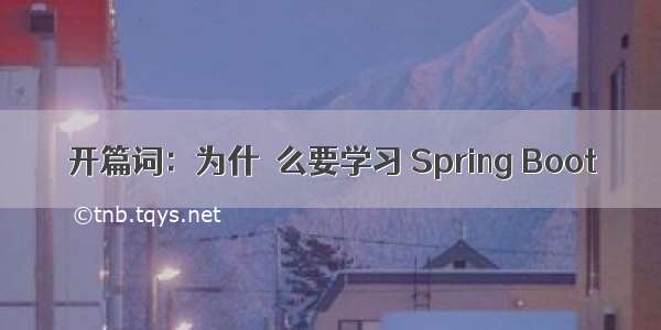 开篇词：为什什么要学习 Spring Boot