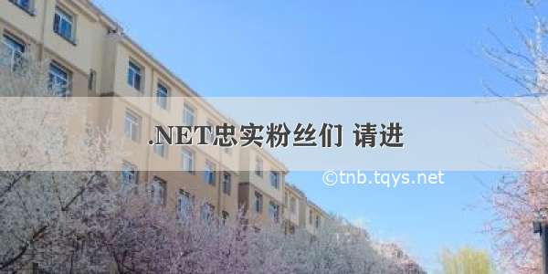 .NET忠实粉丝们 请进