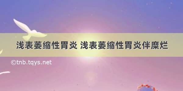 浅表萎缩性胃炎 浅表萎缩性胃炎伴糜烂