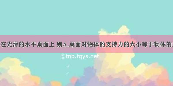 一物体静放在光滑的水平桌面上 则A.桌面对物体的支持力的大小等于物体的重力 这两个