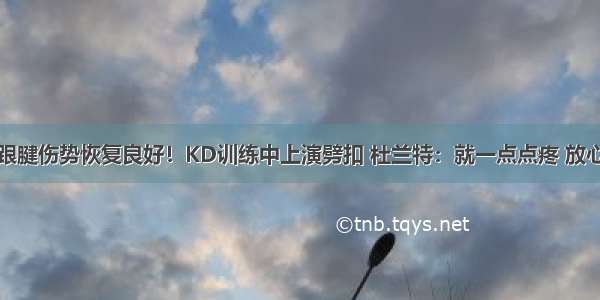 跟腱伤势恢复良好！KD训练中上演劈扣 杜兰特：就一点点疼 放心