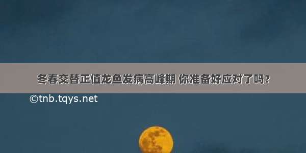 冬春交替正值龙鱼发病高峰期 你准备好应对了吗？