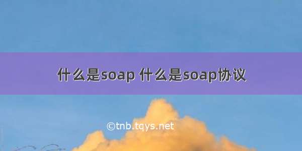 什么是soap 什么是soap协议