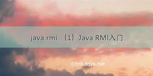java rmi （1）Java RMI入门