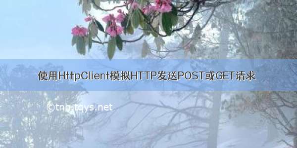 使用HttpClient模拟HTTP发送POST或GET请求