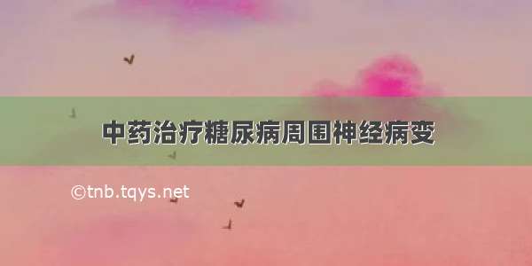 中药治疗糖尿病周围神经病变