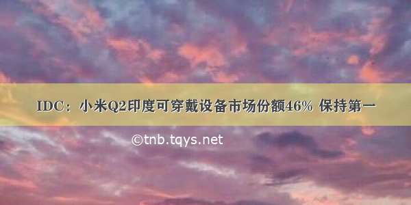 IDC：小米Q2印度可穿戴设备市场份额46% 保持第一