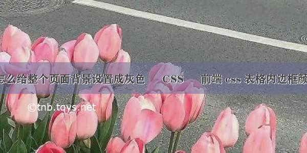 HTML5中怎么给整个页面背景设置成灰色 – CSS – 前端 css 表格内边框颜色设置颜色