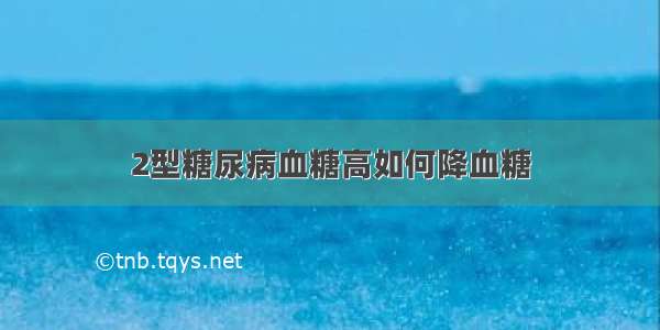 2型糖尿病血糖高如何降血糖