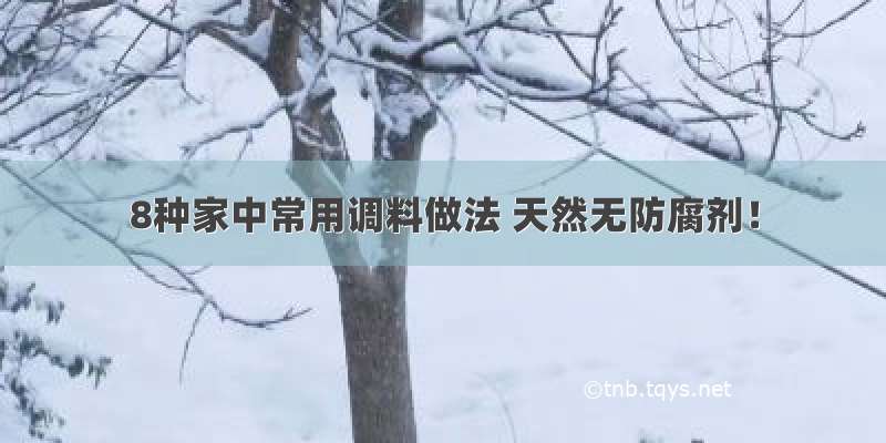 8种家中常用调料做法 天然无防腐剂！