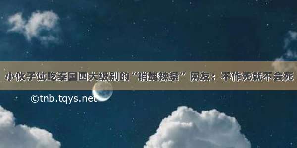 小伙子试吃泰国四大级别的“销魂辣条” 网友：不作死就不会死