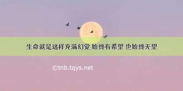 生命就是这样充满幻觉 始终有希望 也始终无望