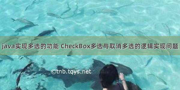 java实现多选的功能 CheckBox多选与取消多选的逻辑实现问题