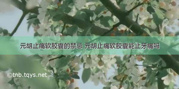 元胡止痛软胶囊的禁忌 元胡止痛软胶囊能止牙痛吗