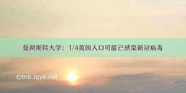 曼彻斯特大学：1/4英国人口可能已感染新冠病毒