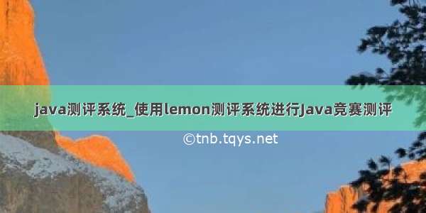 java测评系统_使用lemon测评系统进行Java竞赛测评