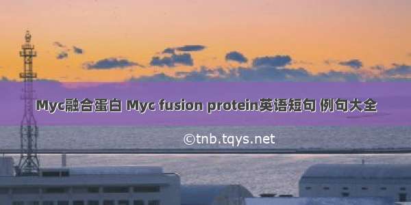 Myc融合蛋白 Myc fusion protein英语短句 例句大全