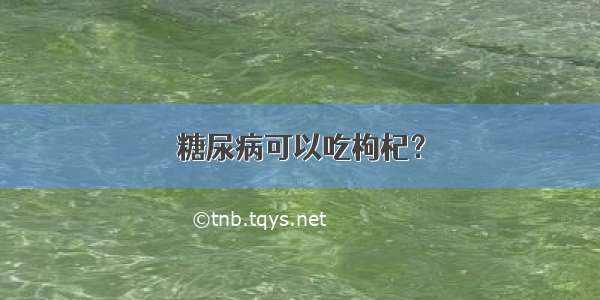 糖尿病可以吃枸杞？