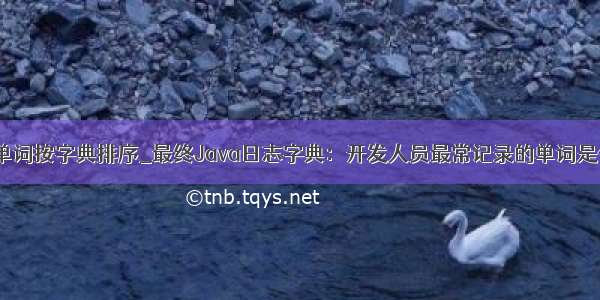 java单词按字典排序_最终Java日志字典：开发人员最常记录的单词是什么？