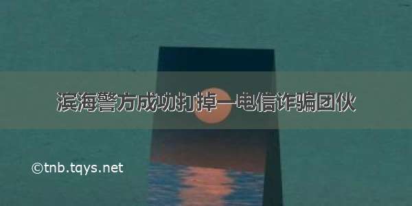 滨海警方成功打掉一电信诈骗团伙