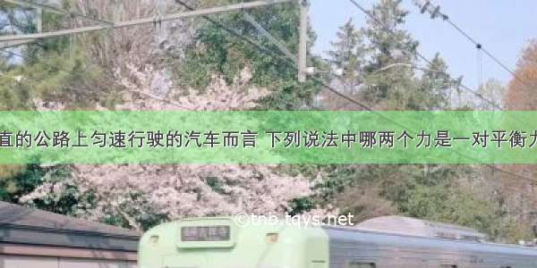 对一辆在平直的公路上匀速行驶的汽车而言 下列说法中哪两个力是一对平衡力A.地面对汽