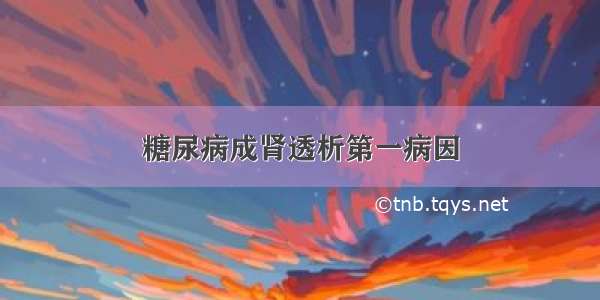 糖尿病成肾透析第一病因