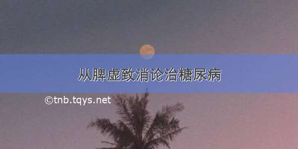 从脾虚致消论治糖尿病