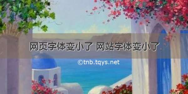 网页字体变小了 网站字体变小了