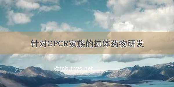 针对GPCR家族的抗体药物研发