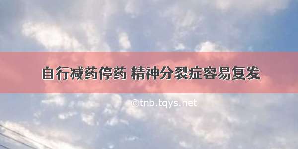 自行减药停药 精神分裂症容易复发