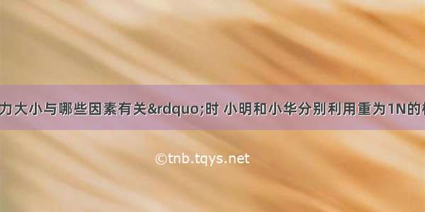 在探究“浮力大小与哪些因素有关”时 小明和小华分别利用重为1N的橡皮泥 弹簧测力计